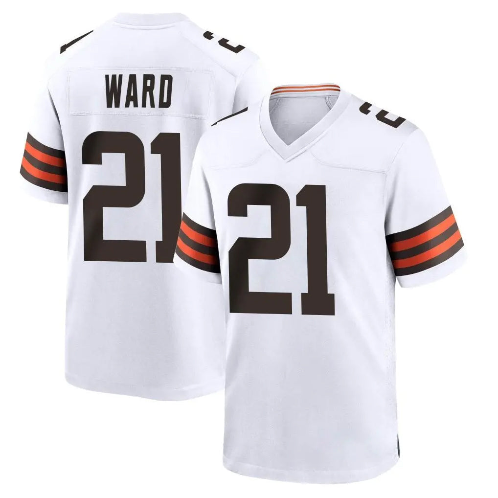 CAdoa C.Browns #21 Denzel Ward Player White Home Game Stitched Jerseys