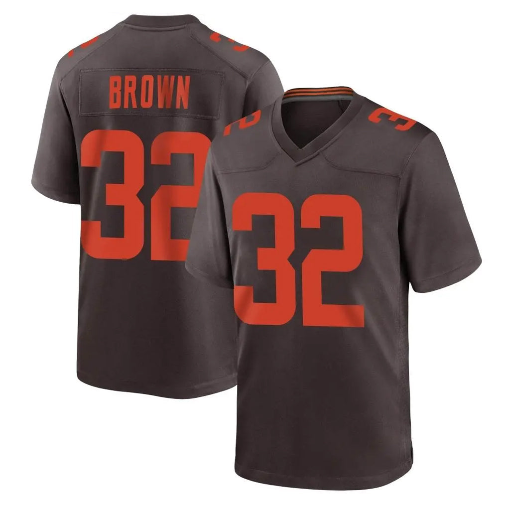 CAdoa C.Browns #32 Jim Brown Player Brown Alternate Home Game Stitched Jerseys