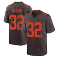 CAdoa C.Browns #32 Jim Brown Player Brown Alternate Home Game Stitched Jerseys