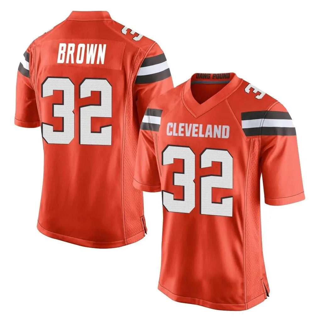 CAdoa C.Browns #32 Jim Brown Player Orange Vapor Limited Home Game Stitched Jerseys