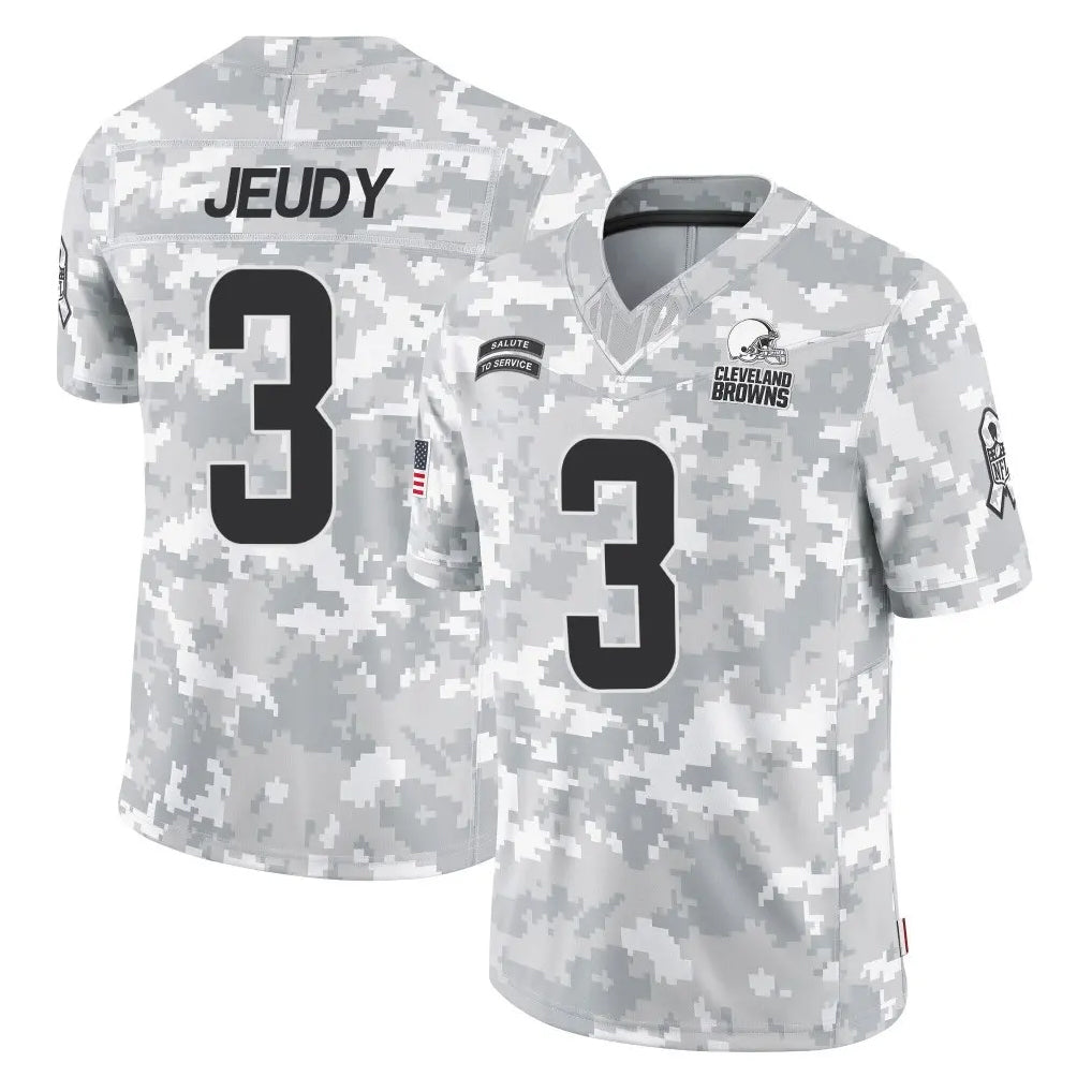 CAdoa C.Browns #3 Jerry Jeudy Player Arctic Camo Salute to Service Limited Home Game Stitched Jerseys