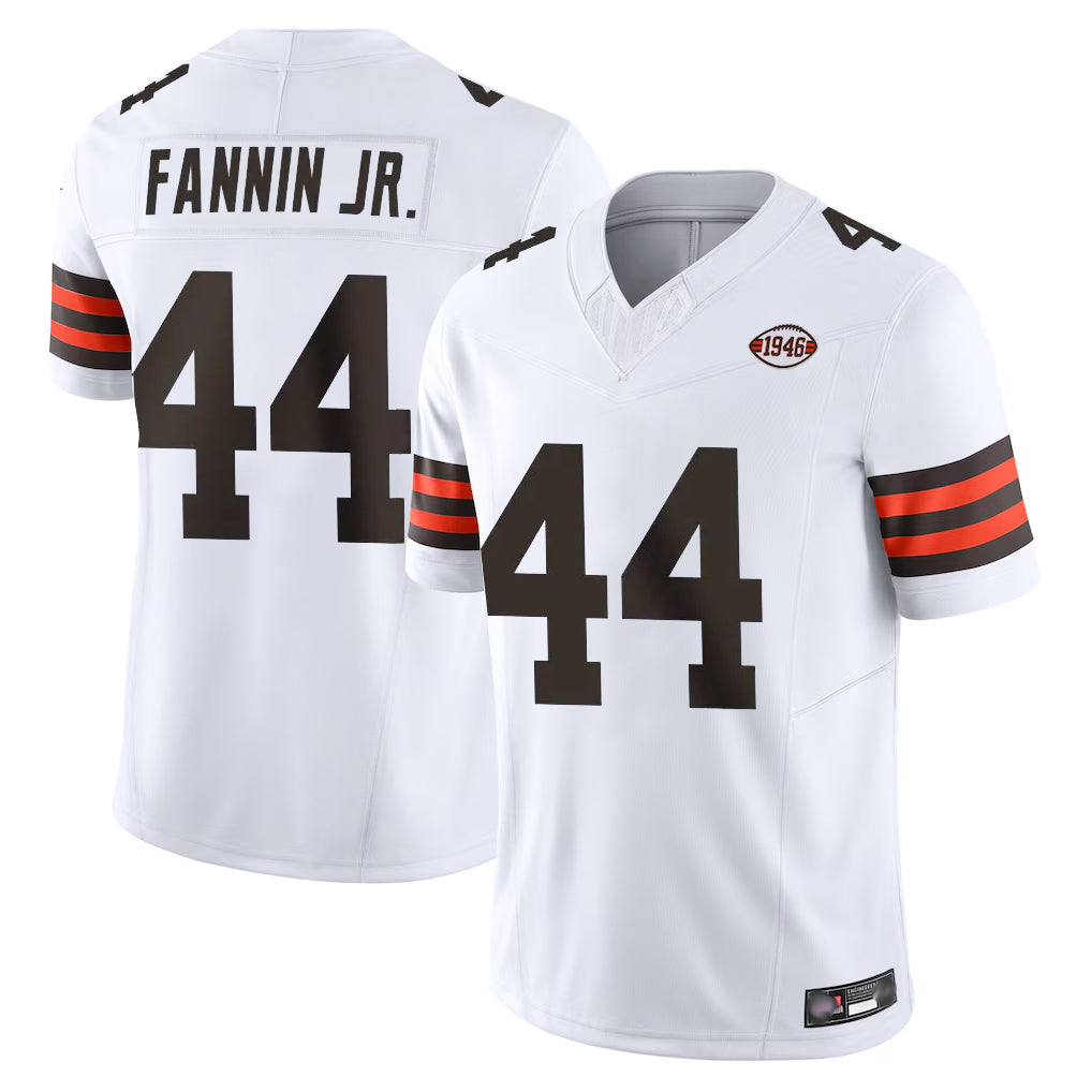 CAdoa C.Browns #44 Harold Fannin Jr. Player White Vapor F.U.S.E. Limited Home Game Stitched Jerseys