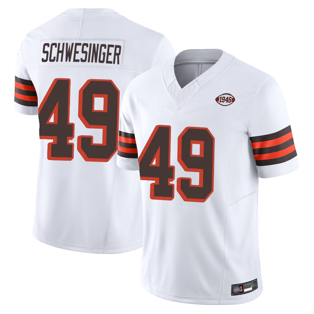 CAdoa C.Browns #49 Carson Schwesinger Player White Limited Vapor F.U.S.E. Alternate Game Stitched Jerseys