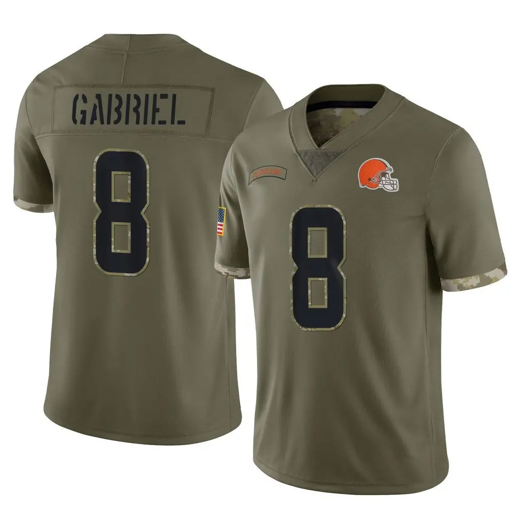CAdoa C.Browns #8 Dillon Gabriel Player Olive Salute to Service Limited Game Stitched Jerseys