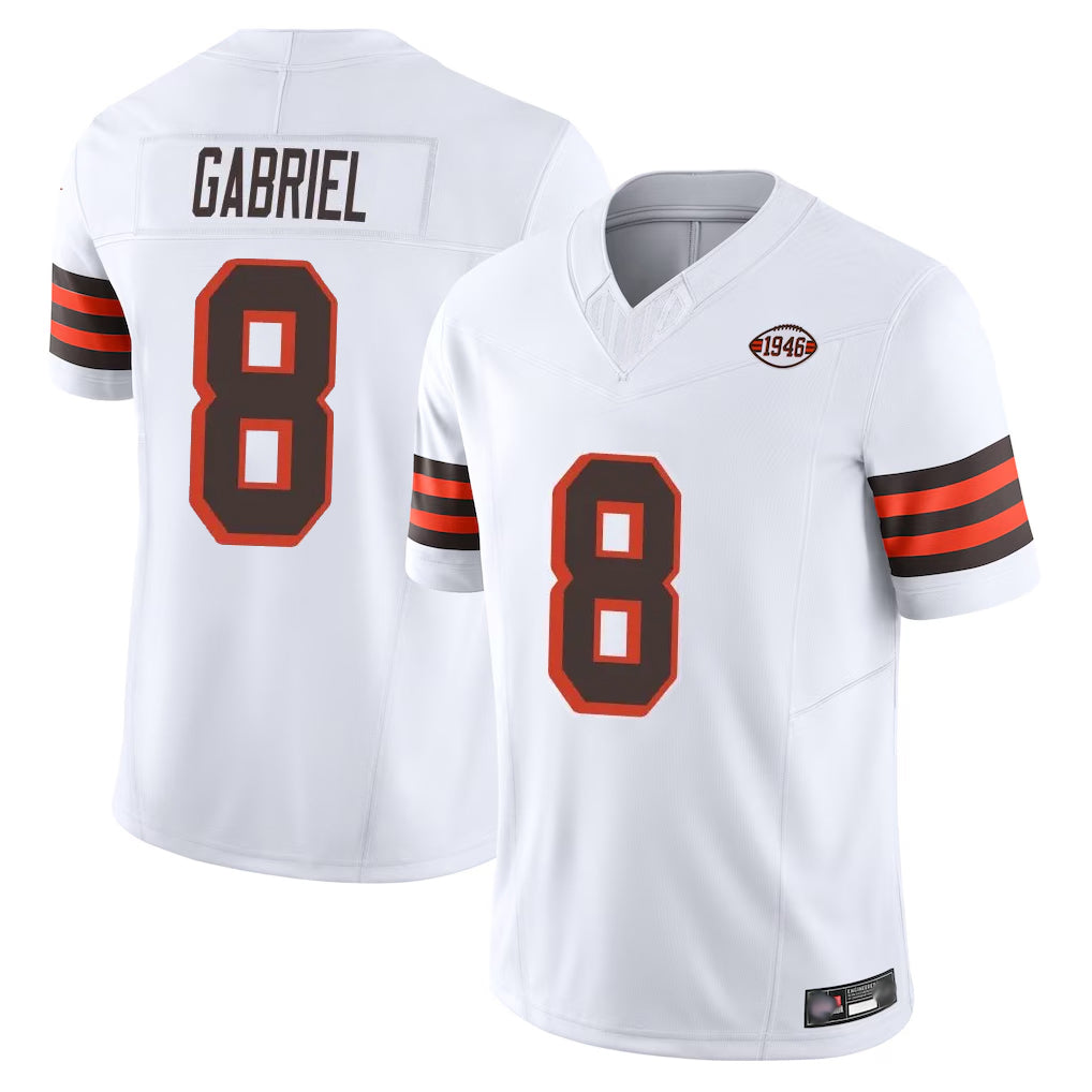 CAdoa C.Browns #8 Dillon Gabriel Player White Limited Vapor F.U.S.E. Alternate Game Stitched Jerseys