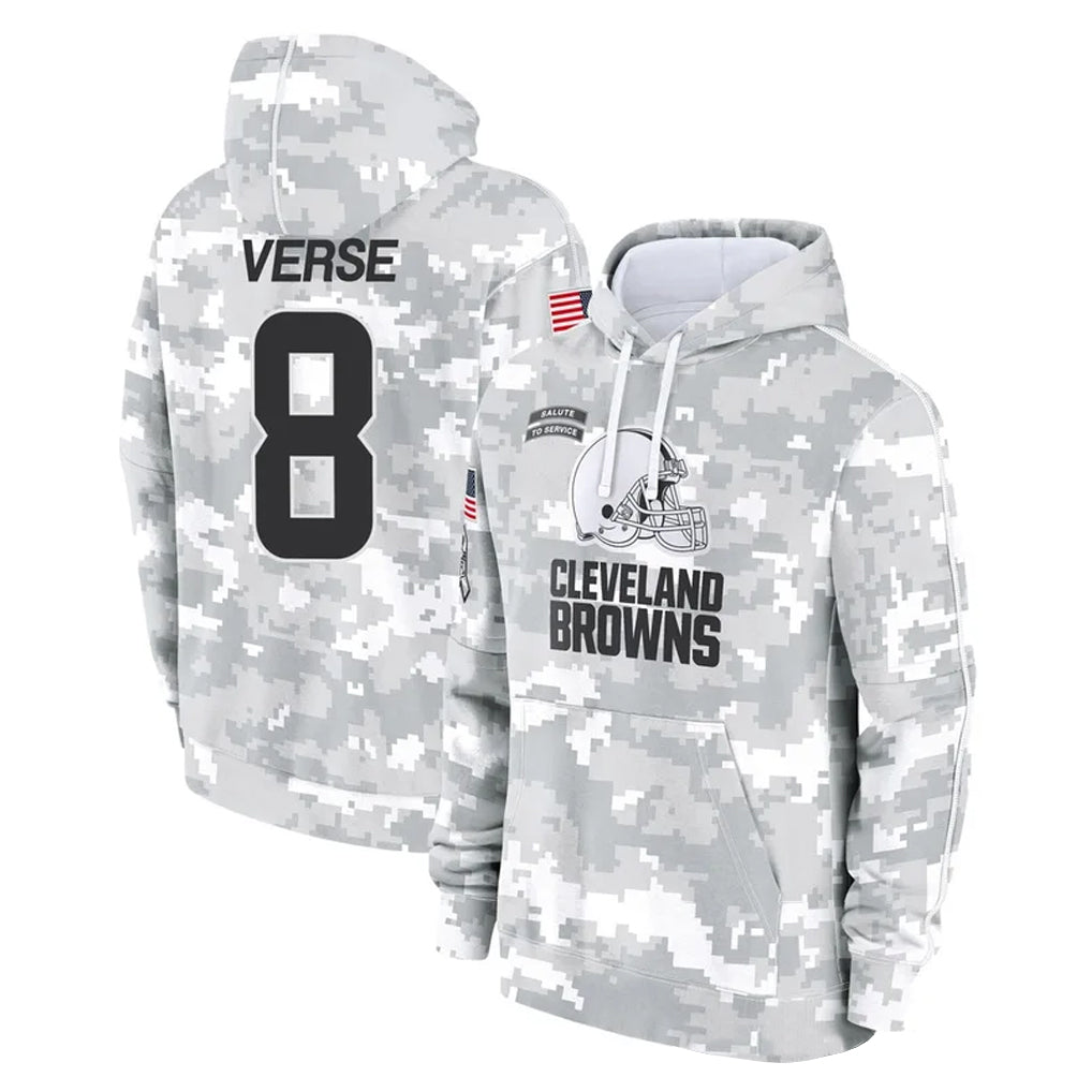 CAdoa C.Browns #8 Jared Verse Player Arctic Camo Salute to Service Hoodies Limited Game Stitched Jerseys