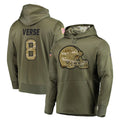 CAdoa C.Browns #8 Jared Verse Player Olive Salute to Service Pullover Hoodies Home Game Stitched Jerseys