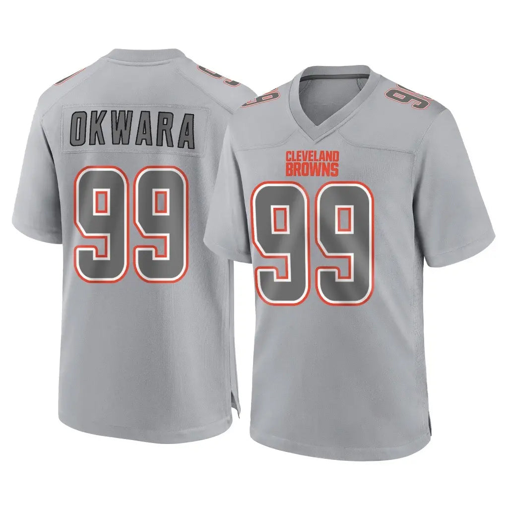 CAdoa C.Browns #99 Julian Okwara Player Gray Atmosphere Fashion Game Stitched Jerseys