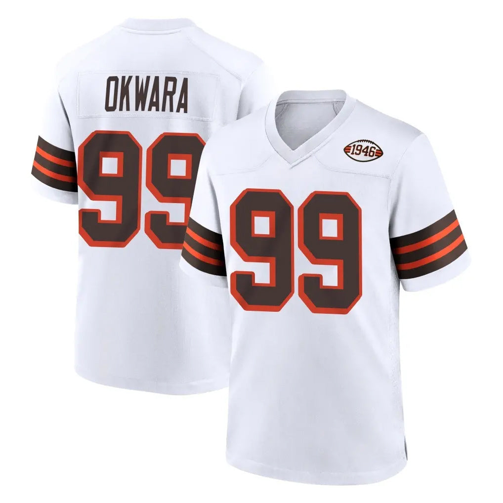CAdoa C.Browns #99 Julian Okwara Player White Alternate Home Game Stitched Jerseys
