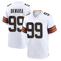 CAdoa C.Browns #99 Julian Okwara Player White Home Game Stitched Jerseys