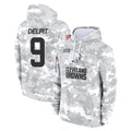 CAdoa C.Browns #9 Grant Delpit Player Arctic Camo Salute to Service Hoodies Limited Game Stitched Jerseys