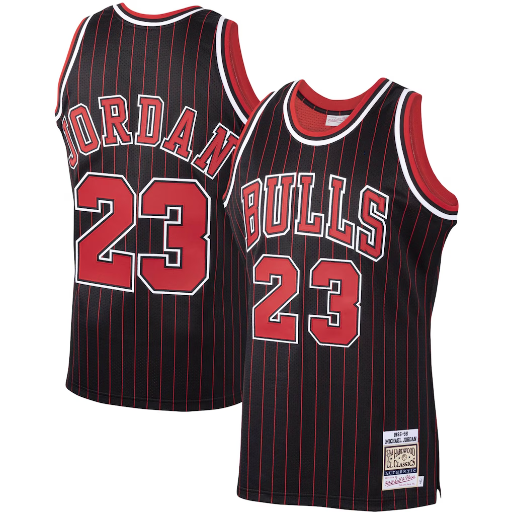 CAdoa C.Bulls #23 Michael Jordan Mitchell & Ness Black 1995-96 Hardwood Classics Authentic Jerseys