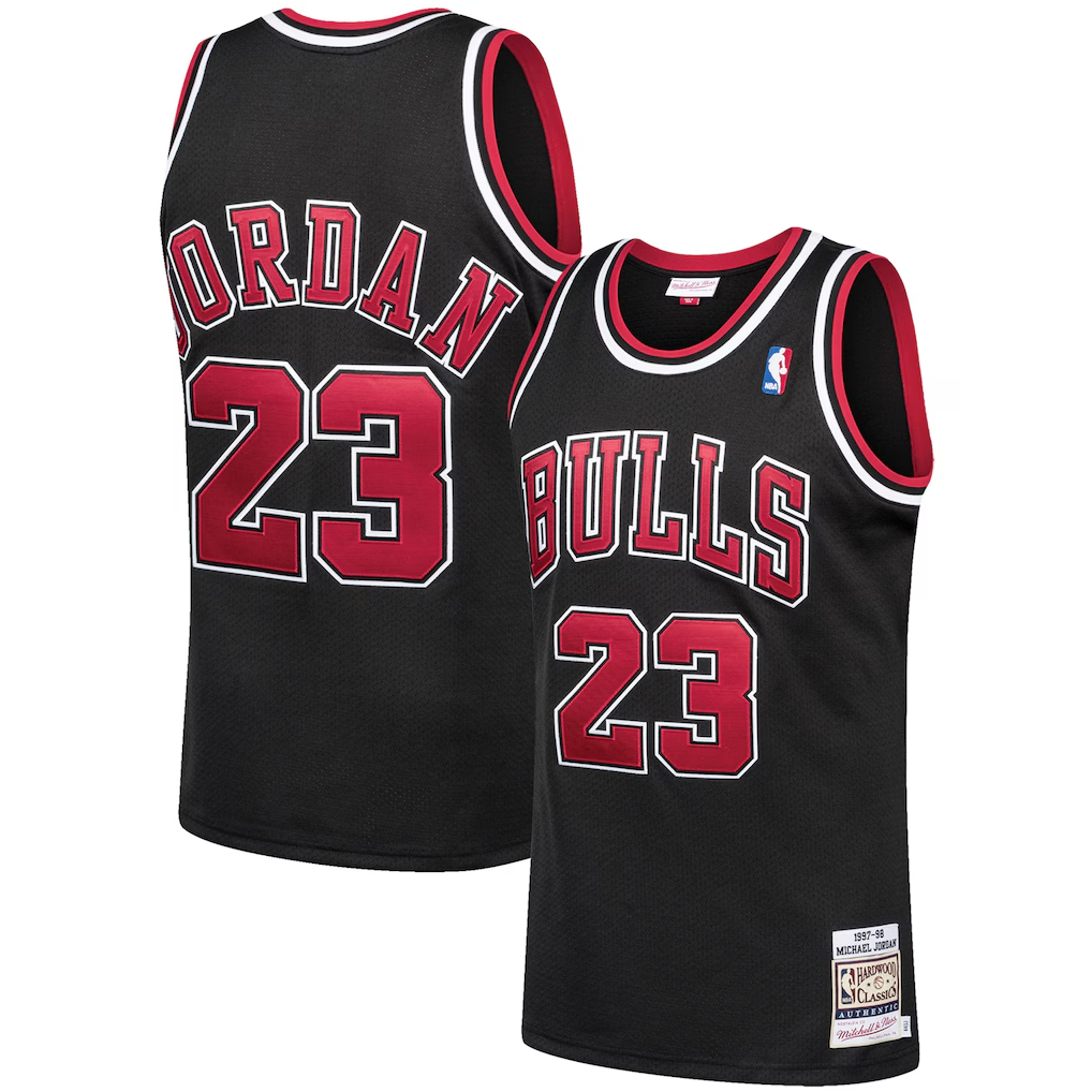 CAdoa C.Bulls #23 Michael Jordan Mitchell & Ness Black 1997-98 Hardwood Classics Authentic Jerseys