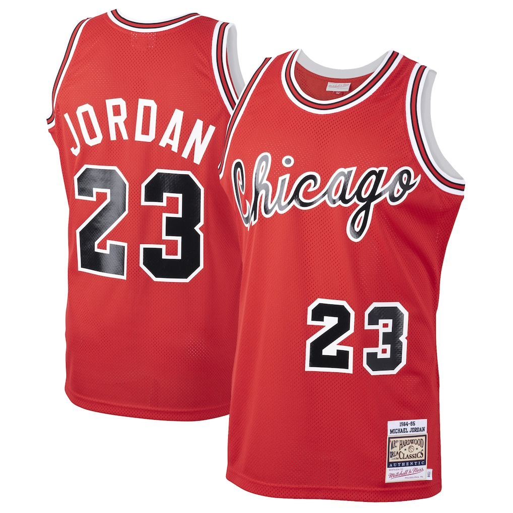 CAdoa C.Bulls #23 Michael Jordan Mitchell & Ness Red 198485 Hardwood Classics Rookie Authentic Jerseys