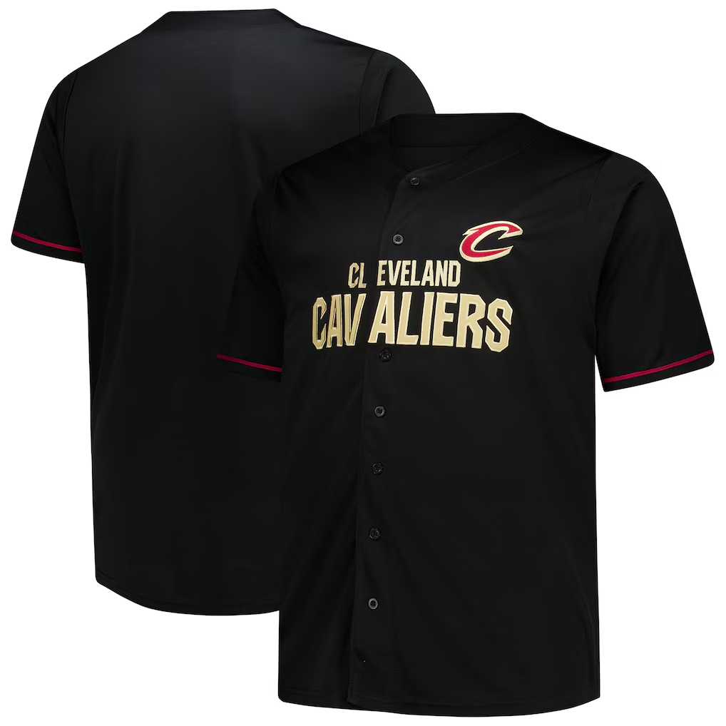 CAdoa C.Cavaliers Black Big & Tall Pop Full-Button Jerseys