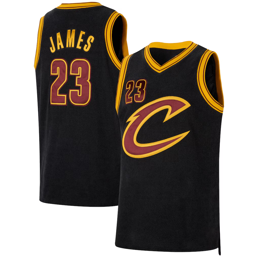 CAdoa C.Cavaliers #23 LeBron James Black Forever King Authentic Jerseys