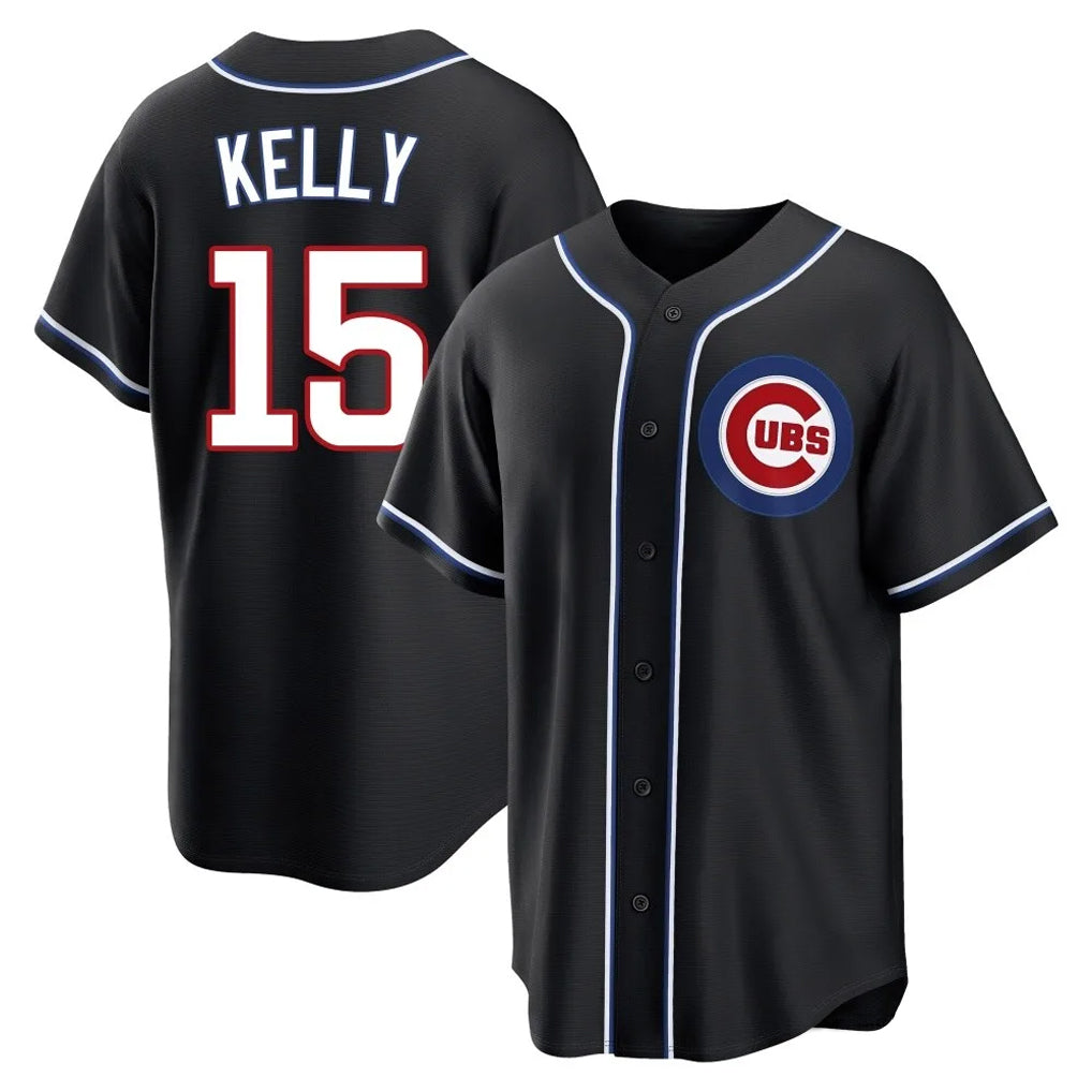 CAdoa C.Cubs #15 Carson Kelly Player Black Fashion Out Game Stitched Jerseys