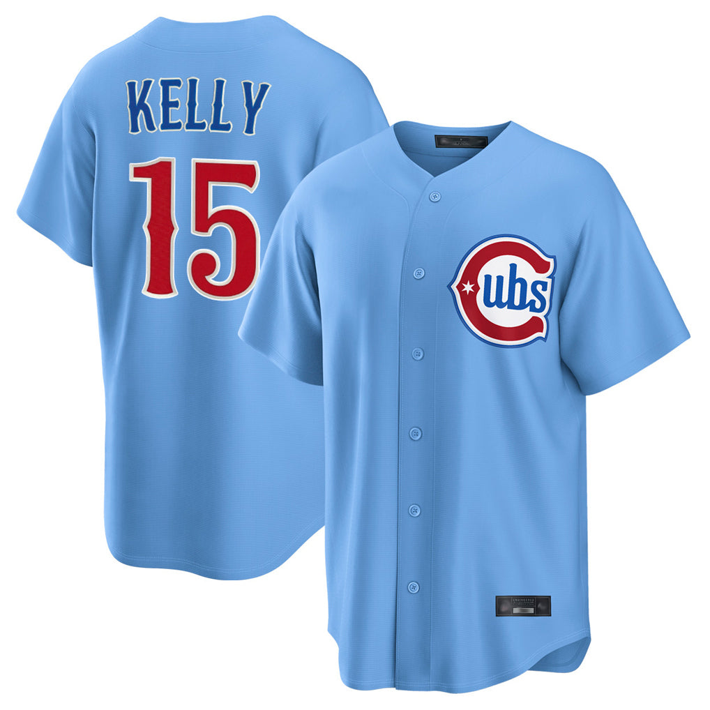 CAdoa C.Cubs #15 Carson Kelly Player Light Blue Home Game Stitched Jerseys
