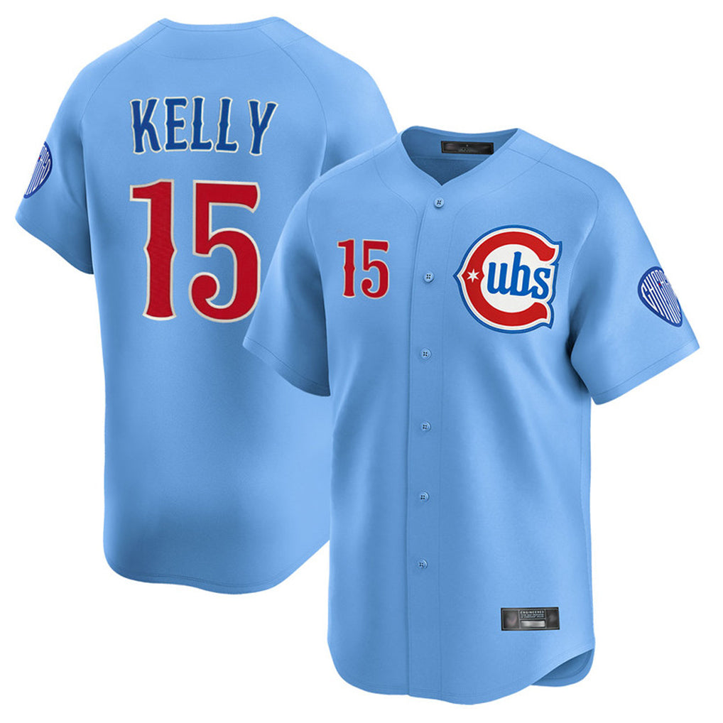 CAdoa C.Cubs #15 Carson Kelly Player Light Blue Limited Home Stitched Jerseys