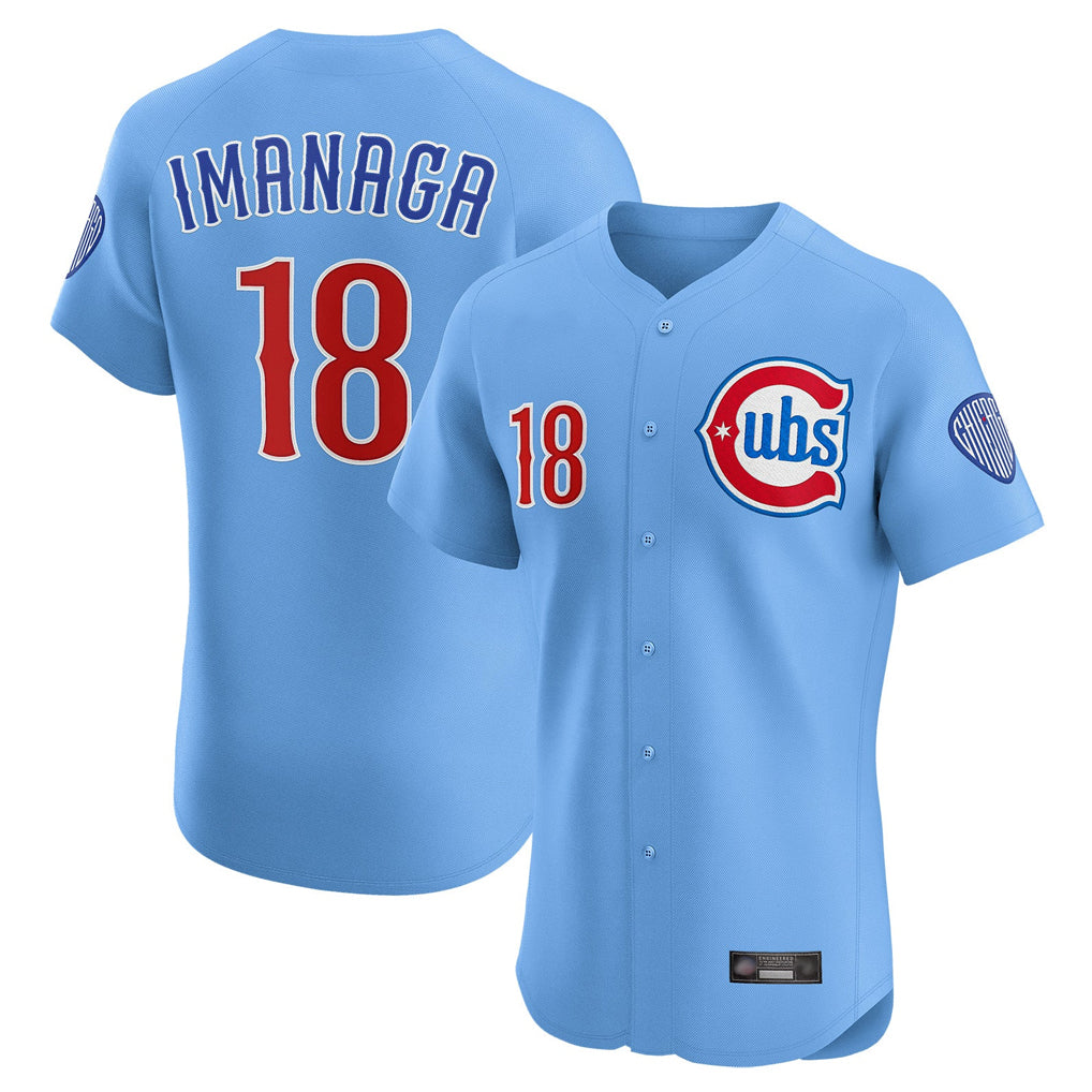 CAdoa C.Cubs #18 Shota Imanaga Player Light Blue Limited Elite Home Stitched Jerseys