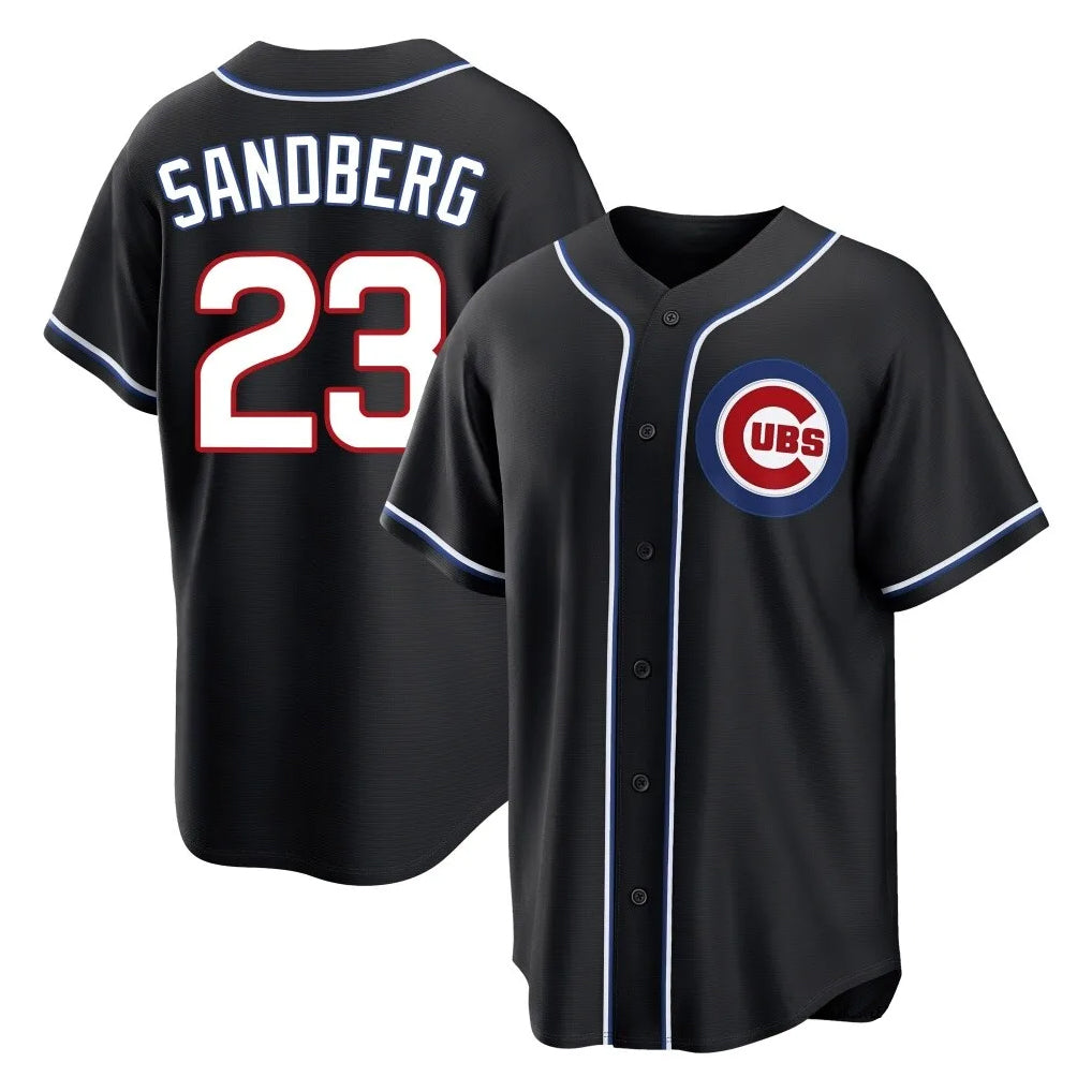 CAdoa C.Cubs #23 Ryne Sandberg Player Black Fashion Out Game Stitched Jerseys