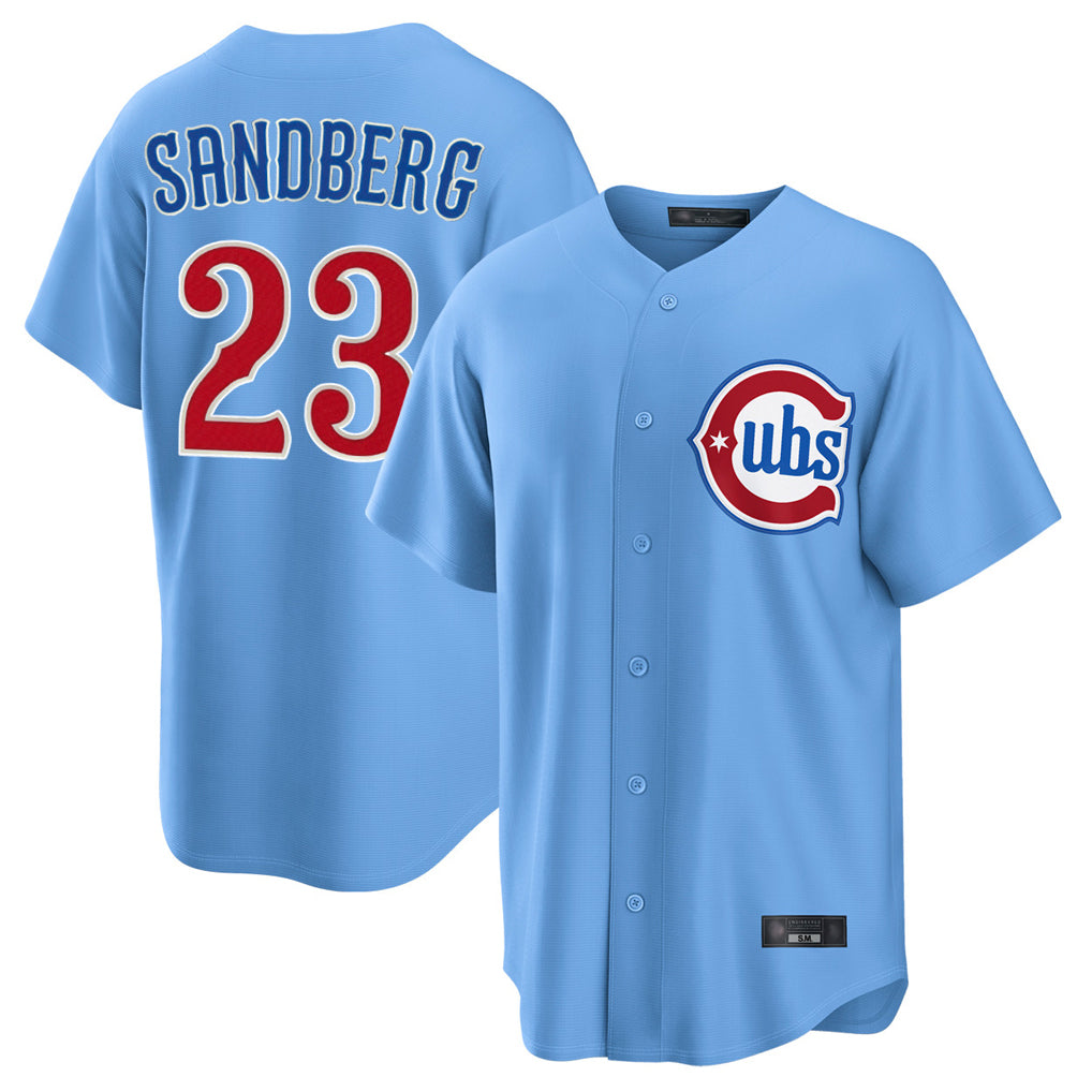 CAdoa C.Cubs #23 Ryne Sandberg Player Light Blue Home Game Stitched Jerseys