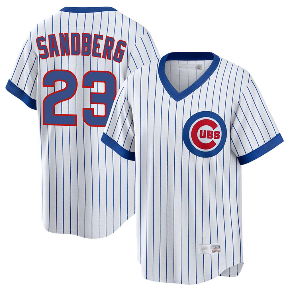 CAdoa C.Cubs #23 Ryne Sandberg Player White T-shirt Cooperstown Collection Limited Stitched Jerseys