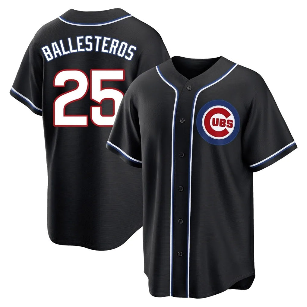CAdoa C.Cubs #25 Mois¡§|s Ballesteros Player Black Fashion Out Game Stitched Jerseys