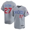CAdoa C.Cubs #27 Seiya Suzuki Player Gray Road Limited Home Stitched Jerseys