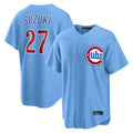 CAdoa C.Cubs #27 Seiya Suzuki Player Light Blue Home Game Stitched Jerseys