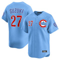 CAdoa C.Cubs #27 Seiya Suzuki Player Light Blue Limited Home Stitched Jerseys