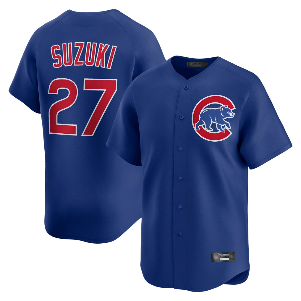 CAdoa C.Cubs #27 Seiya Suzuki Player Royal Limited Home Stitched Jerseys