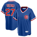 CAdoa C.Cubs #27 Seiya Suzuki Player Royal T-shirt Cooperstown Collection Limited Stitched Jerseys