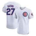 CAdoa C.Cubs #27 Seiya Suzuki Player White Limited Elite Home Game Stitched Jerseys
