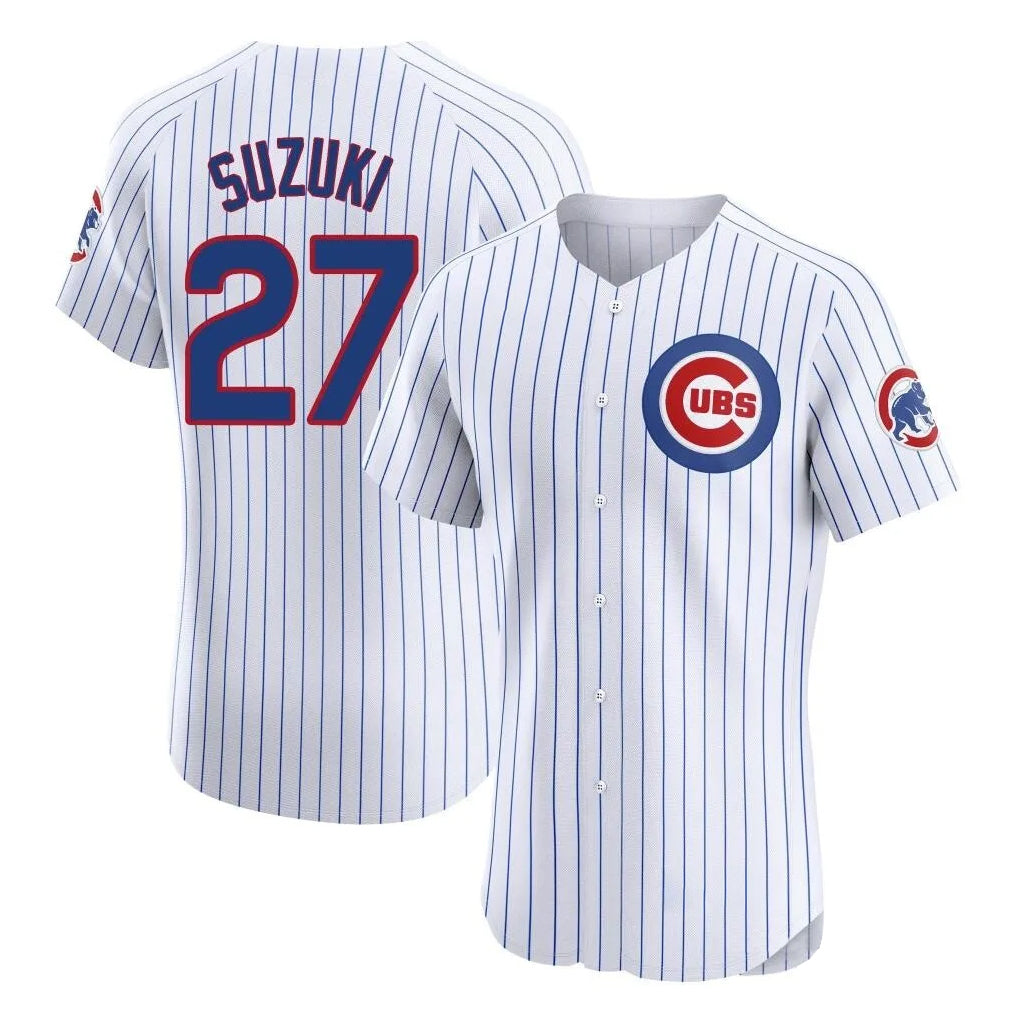 CAdoa C.Cubs #27 Seiya Suzuki Player White Limited Elite Home Game Stitched Jerseys