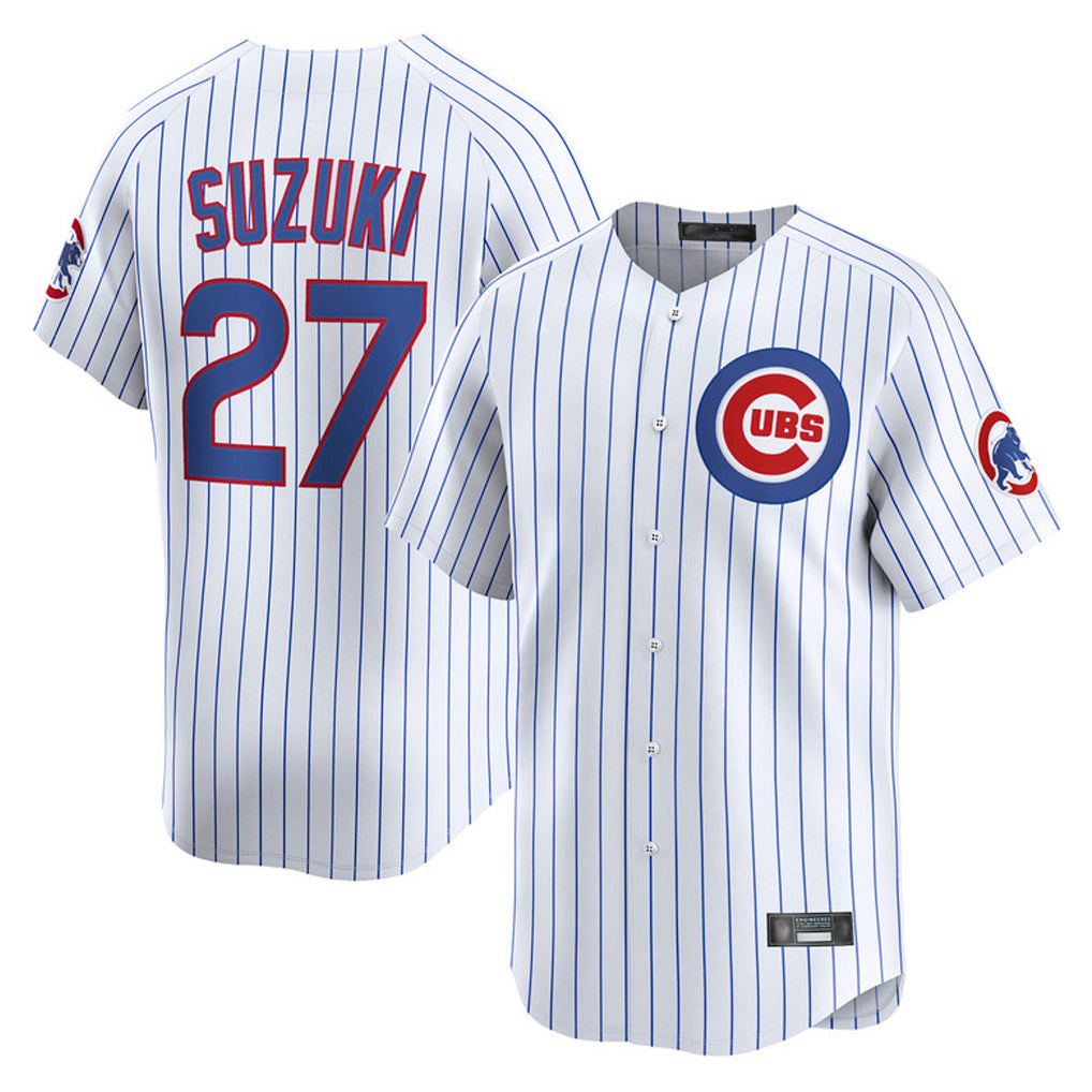 CAdoa C.Cubs #27 Seiya Suzuki Player White Limited Home Game Stitched Jerseys