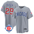 CAdoa C.Cubs #29 Michael Busch Player Gray 150th Anniversary Home Game Stitched Jerseys