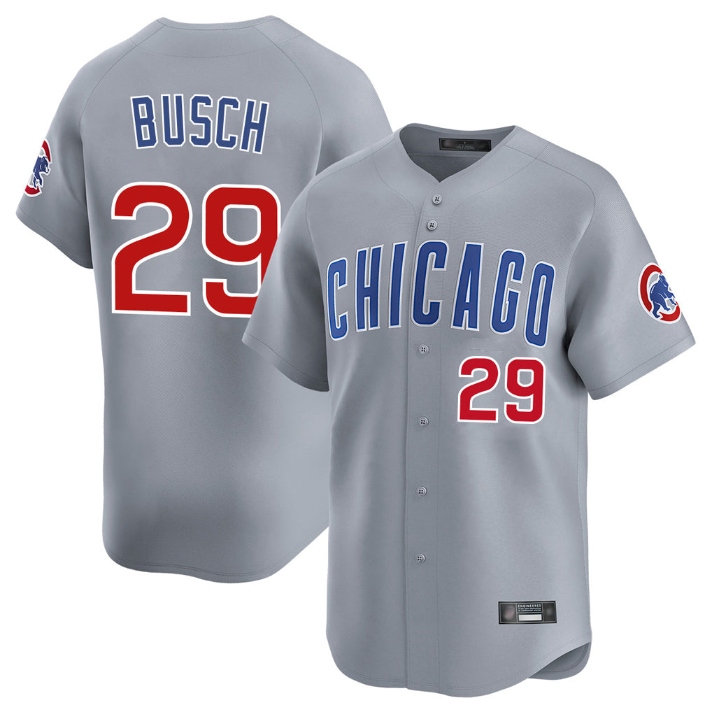 CAdoa C.Cubs #29 Michael Busch Player Gray Road Limited Home Stitched Jerseys