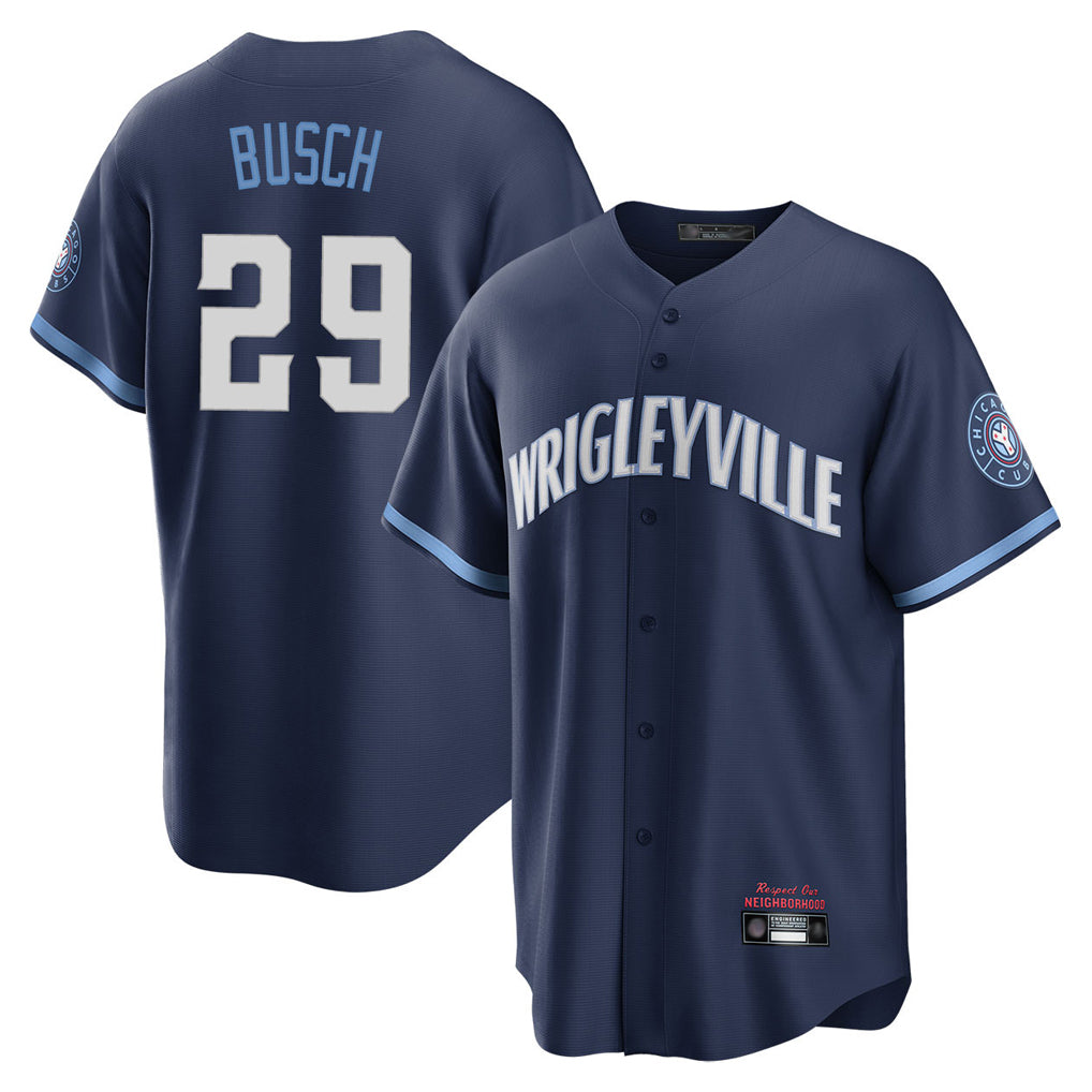 CAdoa C.Cubs #29 Michael Busch Player Navy City Connect Home Game Stitched Jerseys