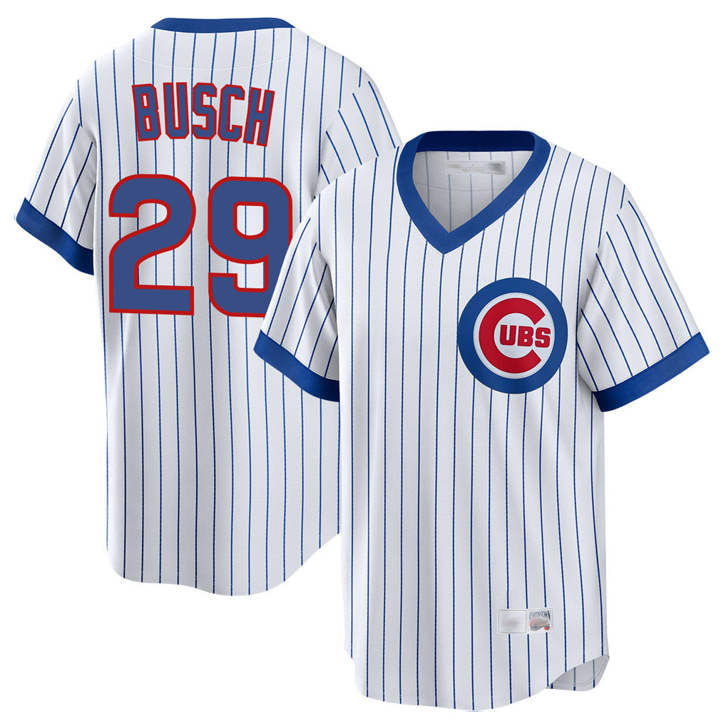 CAdoa C.Cubs #29 Michael Busch Player White T-shirt Cooperstown Collection Limited Stitched Jerseys