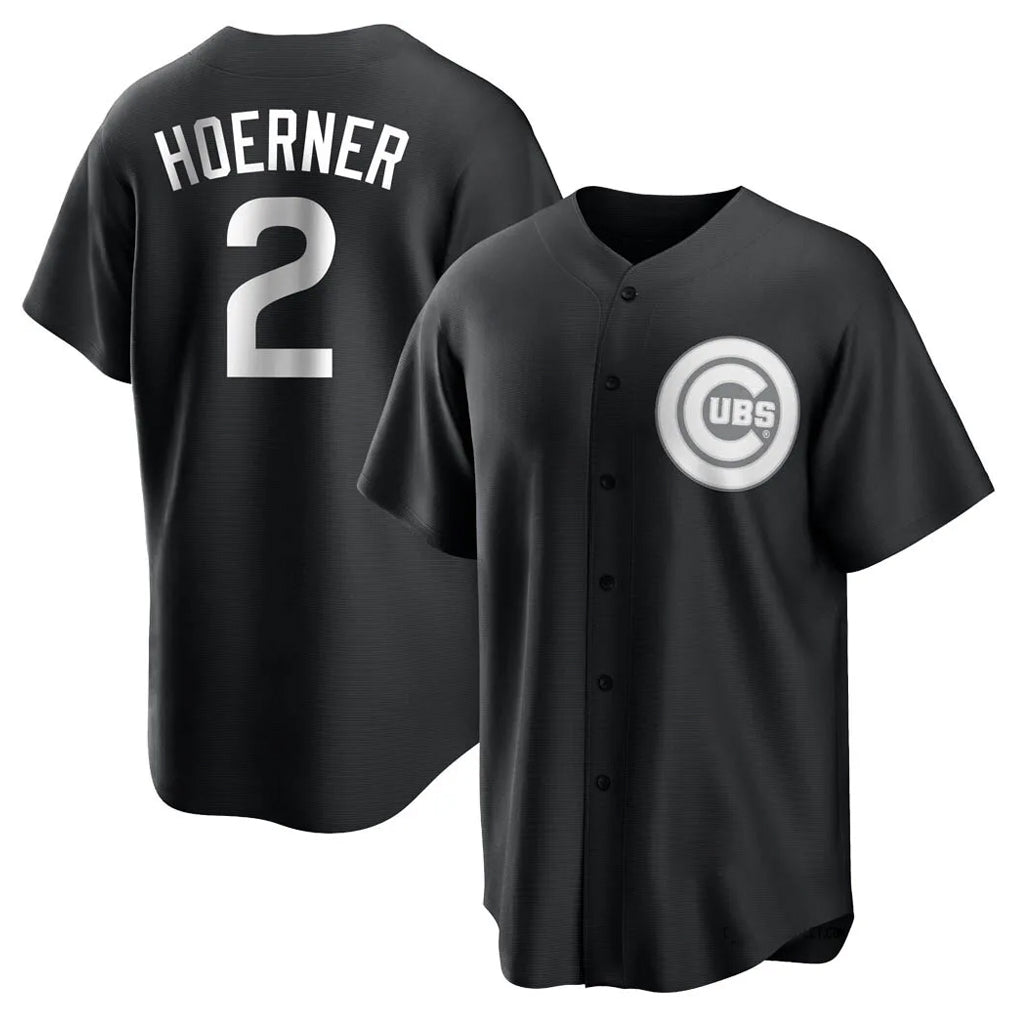 CAdoa C.Cubs #2 Nico Hoerner Player Black Game Stitched Jerseys