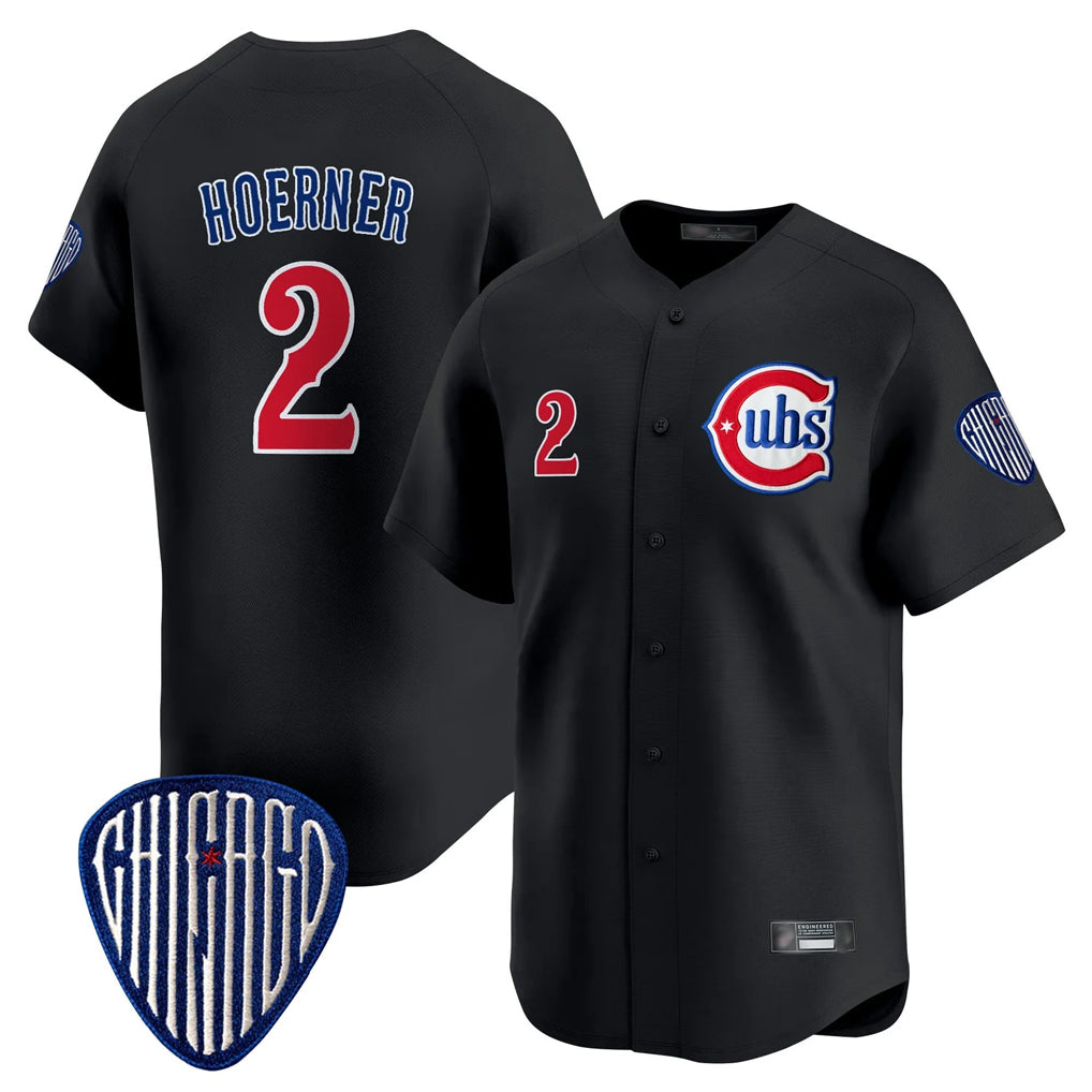 CAdoa C.Cubs #2 Nico Hoerner Player Black Vapor Premier Limited Home Stitched Jerseys