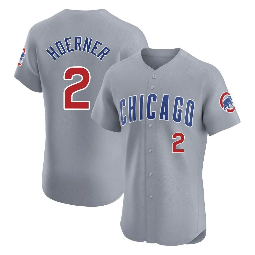 CAdoa C.Cubs #2 Nico Hoerner Player Gray Road Limited Elite Home Stitched Jerseys