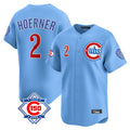 CAdoa C.Cubs #2 Nico Hoerner Player Light Blue 150th Anniversary Limited Home Stitched Jerseys