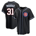 CAdoa C.Cubs #31 Greg Maddux Player Black Fashion Out Game Stitched Jerseys
