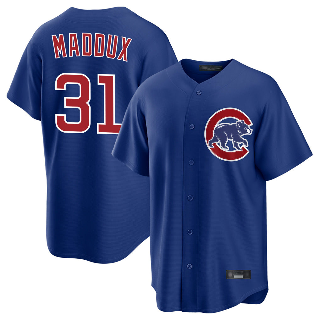 CAdoa C.Cubs #31 Greg Maddux Player Royal Home Game Stitched Jerseys