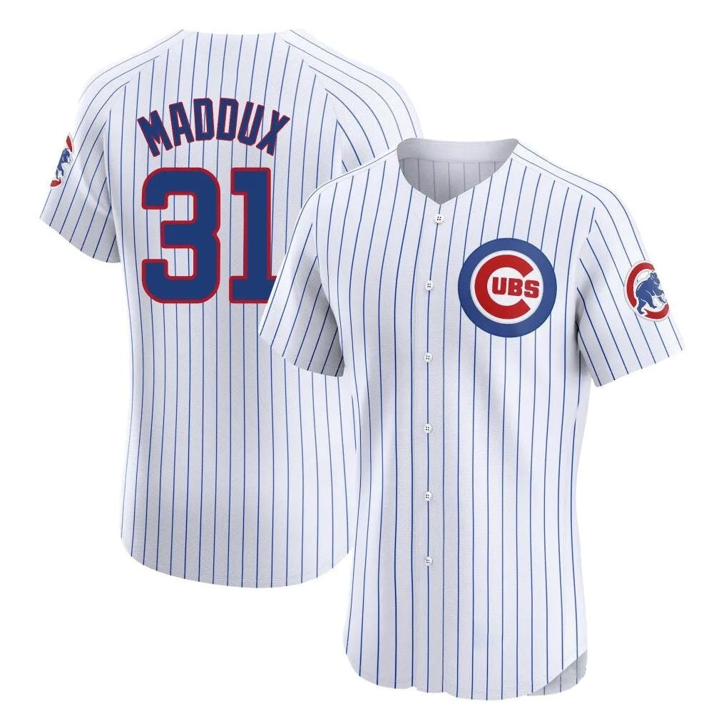 CAdoa C.Cubs #31 Greg Maddux Player White Limited Elite Home Game Stitched Jerseys