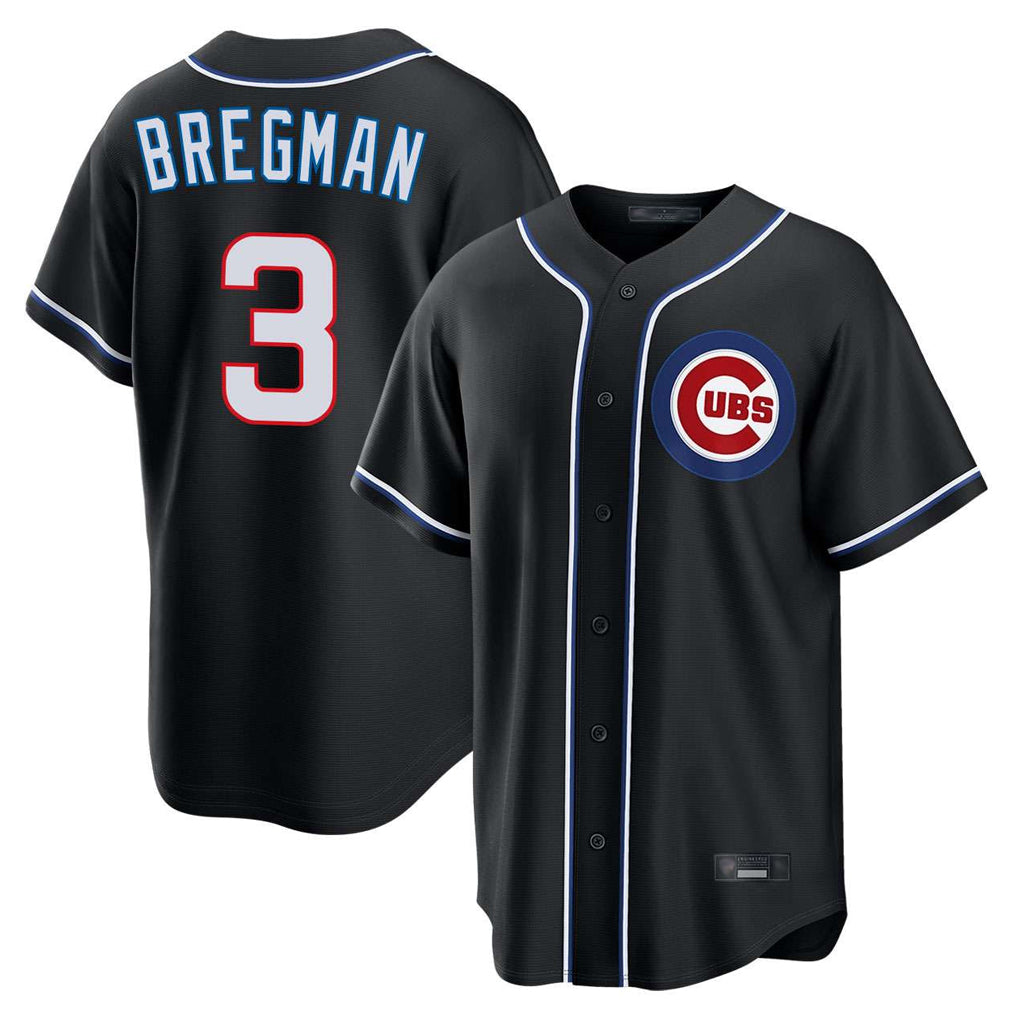 CAdoa C.Cubs #3 Alex Bregman Black Fashion Out Game Stitched Jerseys