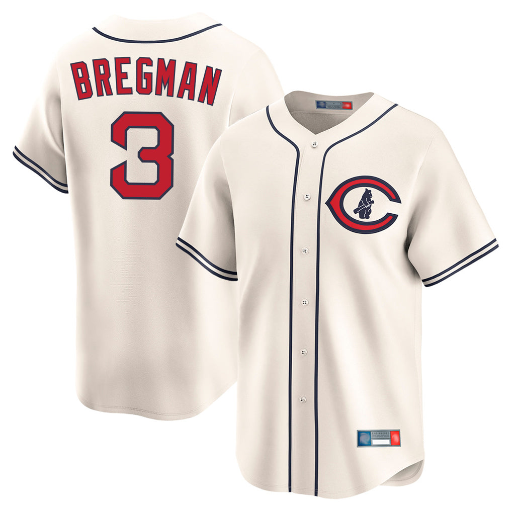 CAdoa C.Cubs #3 Alex Bregman Cream Field of Dreams Limited Home Game Stitched Jerseys
