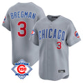 CAdoa C.Cubs #3 Alex Bregman Gray Road 150th Anniversary Limited Home Stitched Jerseys